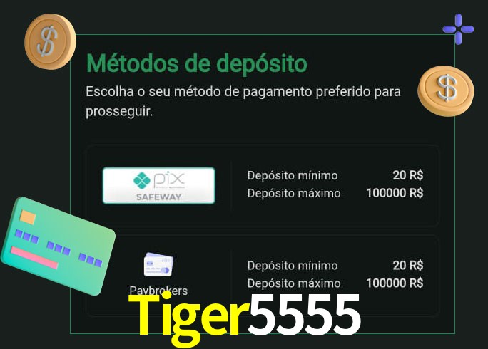 O cassino Tiger5555 oferece uma grande variedade de métodos de pagamento